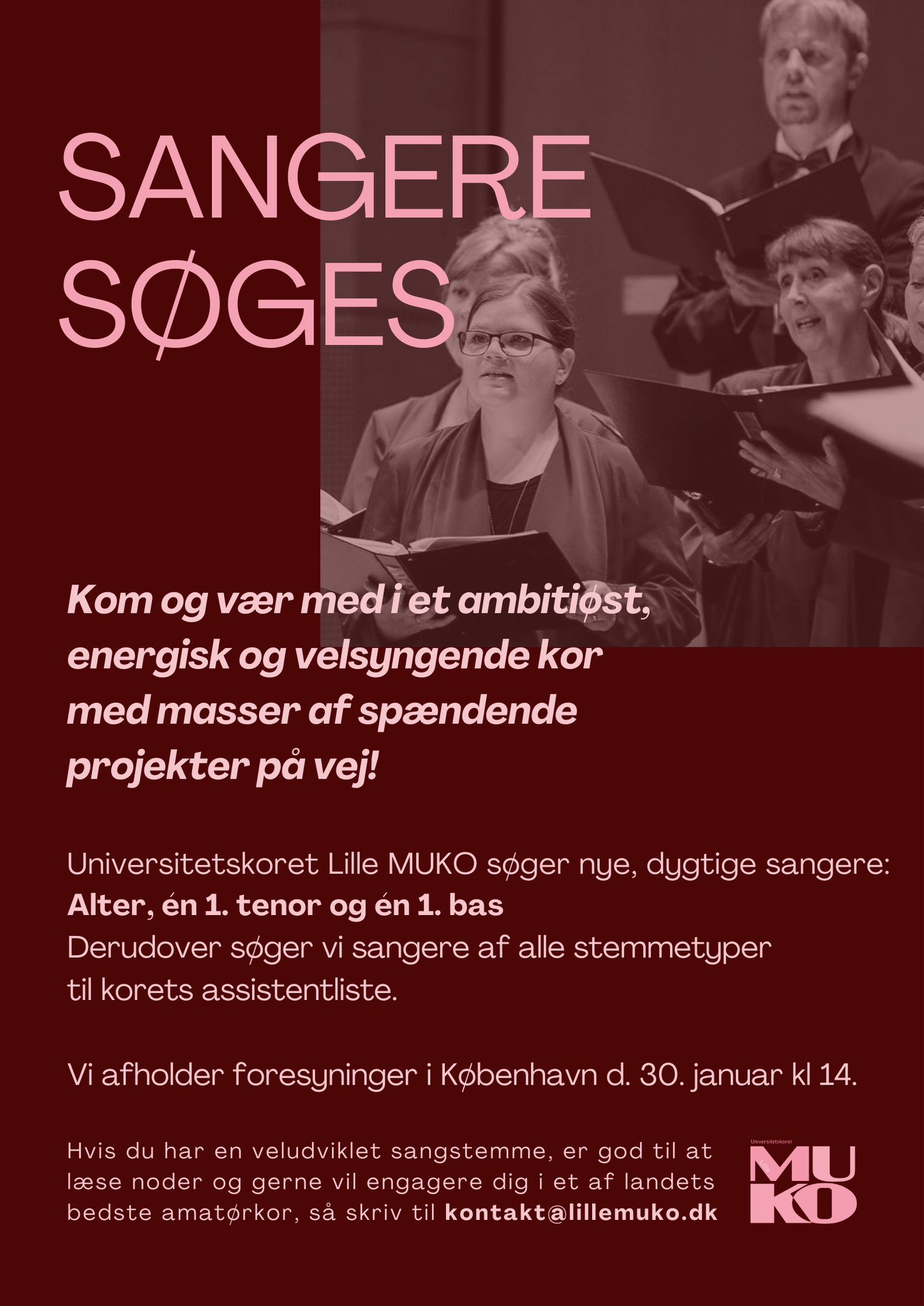 Sangere søges - Universitetskoret Lille MUKO - Klassisk kor i København